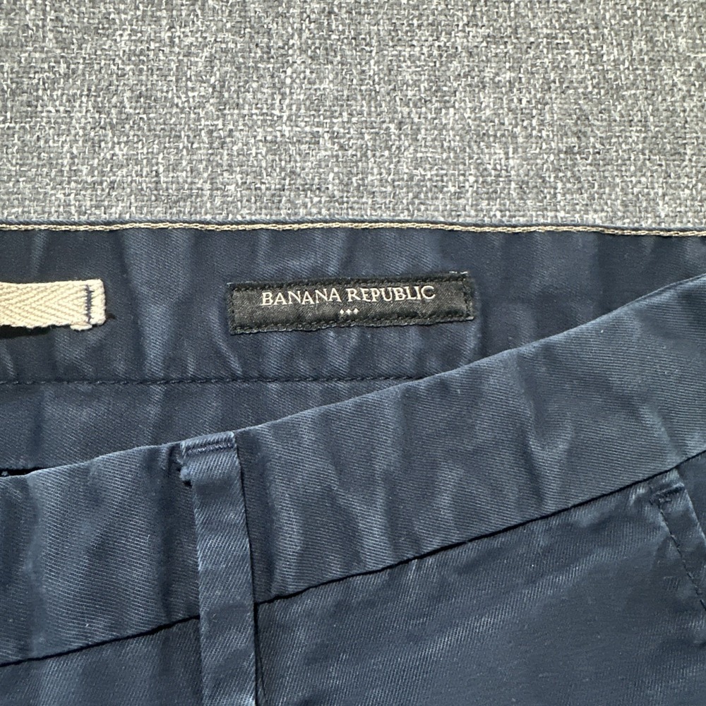 Banana Republic Skinny Chino Pants Mens 35x34 Navy Blue Slim Casual Denim - Picture 3 of 8